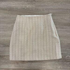 Babaton Cream Mini Skirt